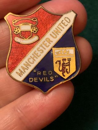 Vintage Manchester United Fc Red Devils Football Club Pin Badge Man Utd Enamel