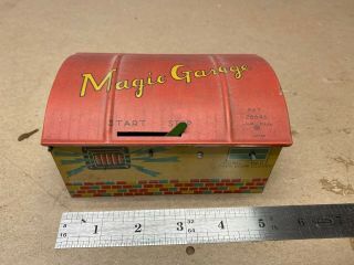 Vintage Tin Toy Magic Garage Trade Mark Japan Yonezawa (y)