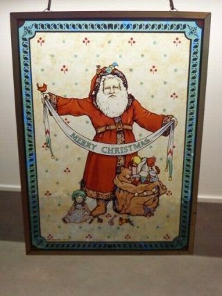 Vintage Merry Christmas Stained Glass Suncatcher Glassmasters