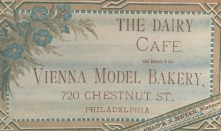 Vintage Victorian Era Trade Business Card The Dairy Cafe1800 