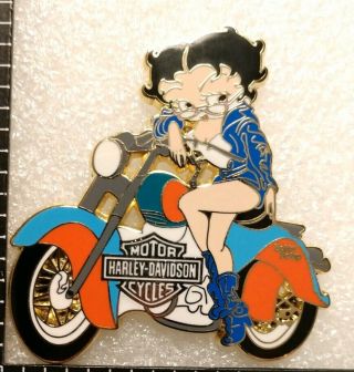 Betty Boop On Harley Davidson Motorcycle Vintage 1970 
