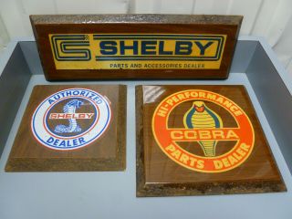 Shelby Cobra Parts Dealer Handmade Wooden Sign Set Of 3