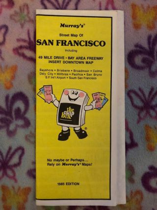Murray’s Street Map Of San Francisco 1985 California