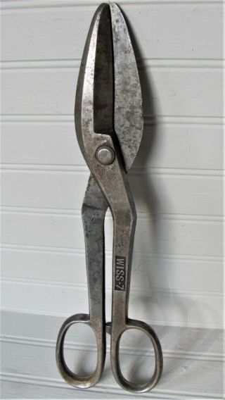 Vintage Wiss - 7 Tin Snips Shears Metal Cutters Inlaid Steel 14 - 1/2 " Long 4” Blade