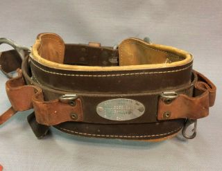 Vintage Klein Tools 5268nz0 34 - 42 1981 Leather Lineman Body Belt Climbing