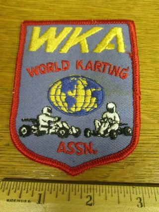 Vtg Wka Go Kart Racing Patch World Karting Assn.  Association Embroidered