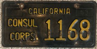 California Consular Cops License Plate 1963 Consul