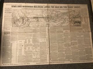 1872 Iowa & Nebraska Railroad Lands Burlington & Missouri River Rr