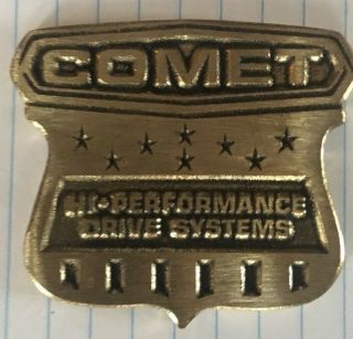 Solid Brass Comet Go Cart Kart Plaque Badge Vintage Hi Performance Drive Systems