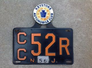 1952 - 56 Jersey License Plate - Keystone Auto Club License Plate Topper