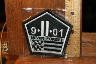 Novelty Embroidered Patch Sew On Pentagon 9 - 11 - 01 Never Forget