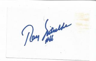 Ray Nitschke Signed 3x5 Index Card Green Bay Packers Hof 66