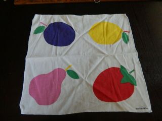 Marimekko Vintage Napkin Fruit Pattern Vibrant Color