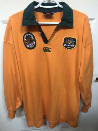 Vintage Canterbury Australia Wallabies Rugby Union Jersey Shirt Long Sleeve Xl