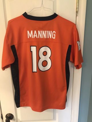 Nfl Team Apparel Denver Broncos Peyton Manning Orange Jersey Youth Xl 18 - 20