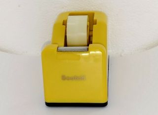Vintage Yellow Scotch Heavy Duty Tape Dispenser Retro Mid - Centry Modern Desk 2