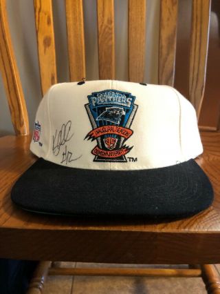 Carolina Panthers 1995 Inaugural Season Hat Autographed By Kerry Collins - Nwt