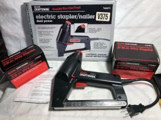 Vintage Sears Craftsman Electric Stapler / Nailer 968471 With Supplies