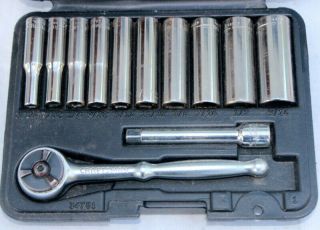 Vintage Craftsman 1/4 Drive Socket Wrench 12 - Pc Sae Set 34781