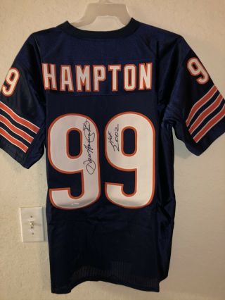 Dan Hampton Signed Autographed Custom Jersey Chicago Bears Jsa Cert Nfl Hof 2002