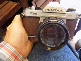 Pentax K1000 Se Camera Strap Vintage 35mm Asahi With 50 Mm Lense