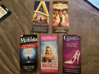 Broadway National Tour Flyers:anastasia,  If/then,  Matilda,  Waitress,  Cinderella
