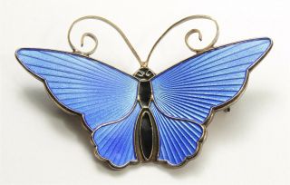 Vintage Norway David Andersen Sterling Silver Enamel Butterfly Brooch Pin 925s