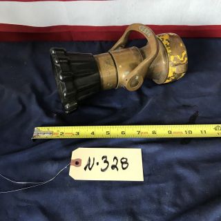 Powhatan Brass Vintage Fire Hose Nozzle 2 1/2 " Nh Bail Handle