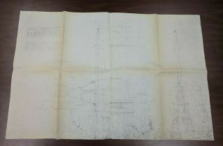 Vintage Northwest Engineering Co Blueprint Drawing Rr Crane Pile Driver (1944)