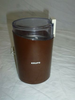 Krups Brown Vintage Coffee Mill Grinder Touch Top