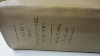 Vintage Webster ' s International Dictionary,  Unabridged,  2nd Edition,  1934 2