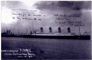 Millvina Dean 9 X 6 Autographed Photo R.  M.  S Titanic White Star Line Interest
