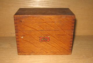 Vintage Weis Dovetail Oak Wood Recipe / File Storage Box