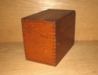 Vintage Weis Dovetail Oak Wood Recipe / File Storage Box 2