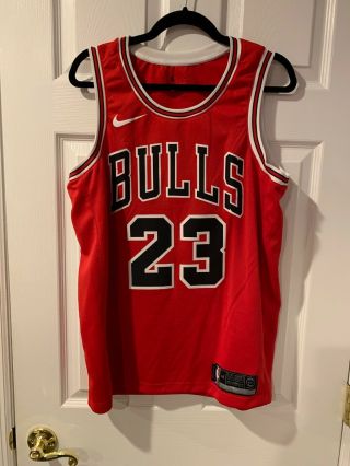 Nike Michael Jordan Chicago Bulls 23 Jersey Mens Size 48 Large Red Nba Swingman