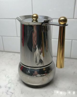 Vintage Inox 1 - 2 Cup Stainless Steel 18/10 Stovetop Espresso Maker Moka Pot