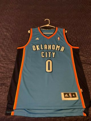Adidas Nba Oklahoma City Thunder Russell Westbrook Swingman Jersey Blue Sz Xl