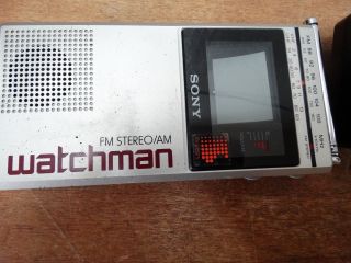 Vintage Sony FD - 30A Watchman AM/FM Radio TV Portable Handheld Television 3