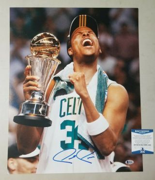 Paul Pierce Nba Finals Mvp Signed Photo 16x20 Boston Celtics Bas Beckett