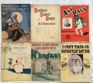 6 Vintage Black Americana 1896 - 1916 Sheet Music Can 