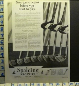 1928 Spalding Golf Club Ball Kro Flite Play Sport Vintage Ad I09