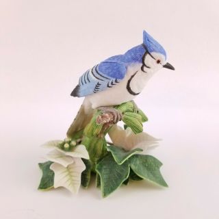 Vintage Lenox The 1998 Christmas Blue Jay Bird Sculpture Fine Porcelain