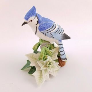 Vintage Lenox The 1998 Christmas Blue Jay Bird Sculpture Fine Porcelain 3