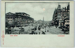 Vintage Liverpool England Uk Postcard Hold - To - Light " Lime Street " C1910s