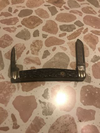 Knife,  Vintage Boker 3 & 5/8blade Congress With Jigged Bone Scales 66198 Need E