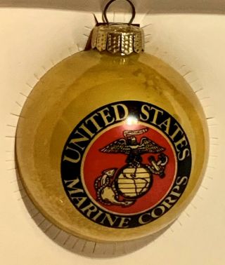 United States Marine Corps Glass Christmas Ornament Collectors Series Vintage