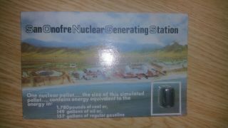 Vintage Simulated Nuclear Pellet Uranium Card San Onofre Nuclear Generating