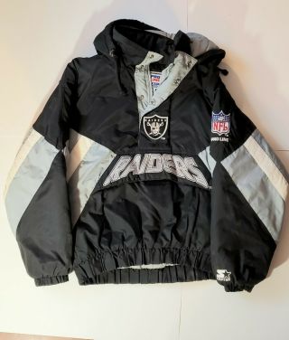 Vintage Los Angeles Oakland Raiders Starter Pro Line Parka Jacket Sz Small