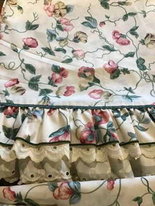Vintage Waverly Full Flat & Fitted Bed Sheets / 2 Pillowcases Usa