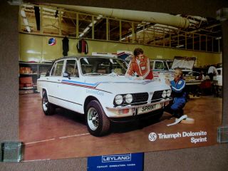 British Leyland Triumph Dolomite Sprint Uk Dealer Poster 39 " By 29 "
